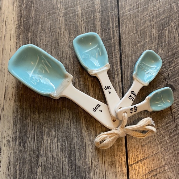 Cost Plus World Market Kitchen Ceramic Mason Jar Measuring Spoons
